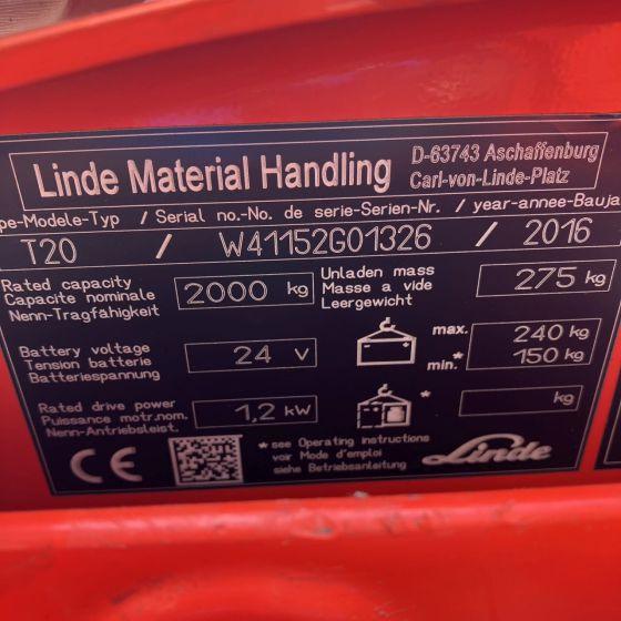 Pallet truck Linde T20 (1152) Linde T20 (1152)- Photo 4