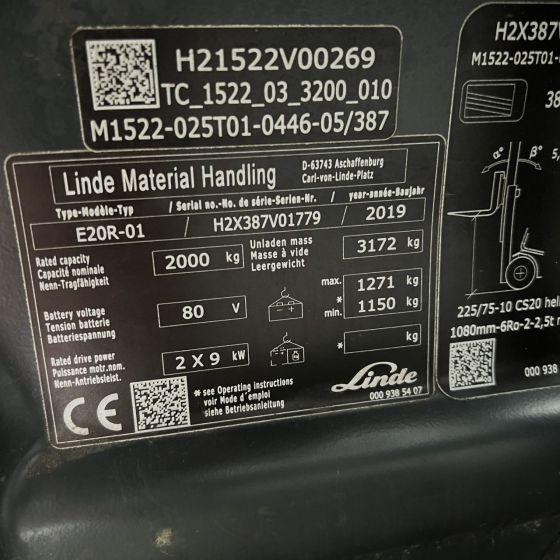 Electric forklift Linde E20R (387) Roadster Linde E20R (387) Roadster- Photo 8