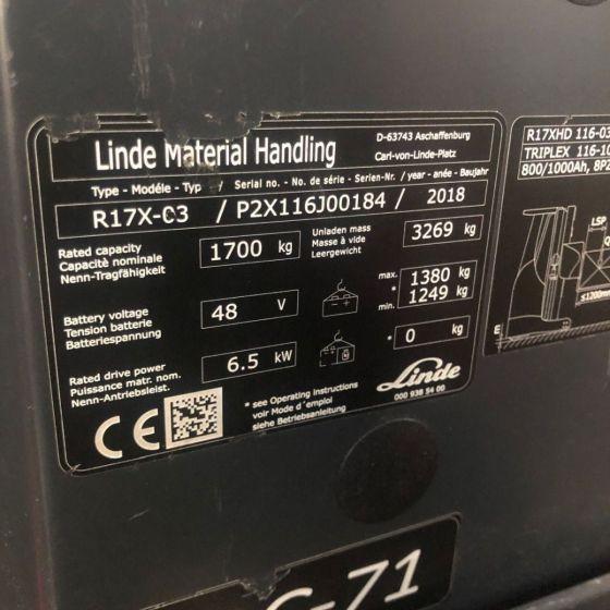 Reach truck Linde R17XHD (116-03) Linde R17XHD (116-03)- Photo 2