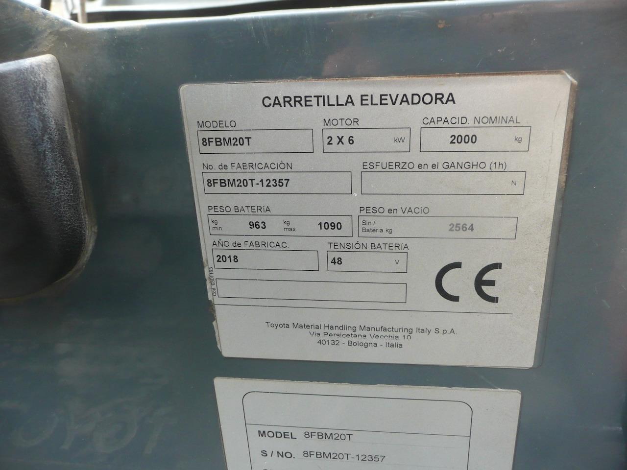 Carretilla elevadora eléctrica 8FBM20T 8FBM20T- Photo 10