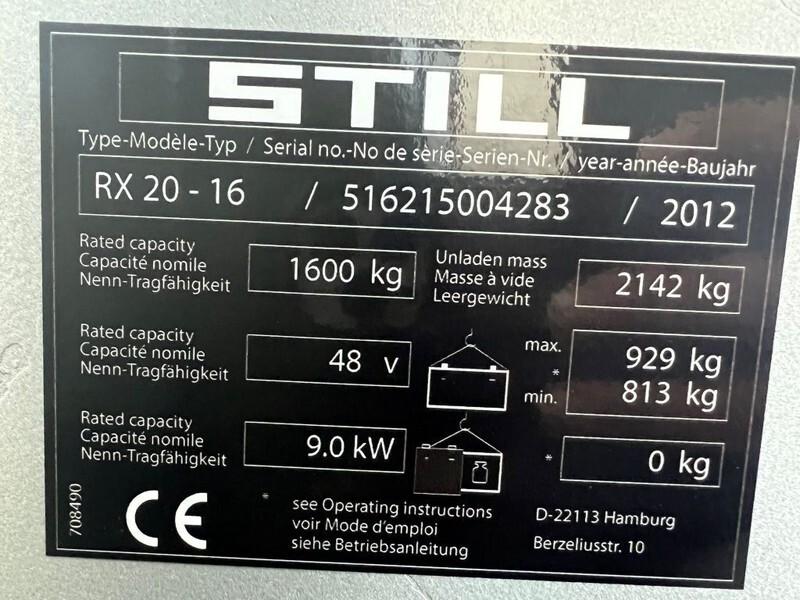 Electric forklift RX 20 - 16 1.6 ton Duplex Sideshift Elektra Heftruck RX 20 - 16 1.6 ton Duplex Sideshift Elektra Heftruck- Photo 6