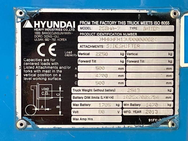 Electric forklift 25BHA-7 2.5 ton Triplex Freelift Sideshift Elektra Heftruck 25BHA-7 2.5 ton Triplex Freelift Sideshift Elektra Heftruck- Photo 3