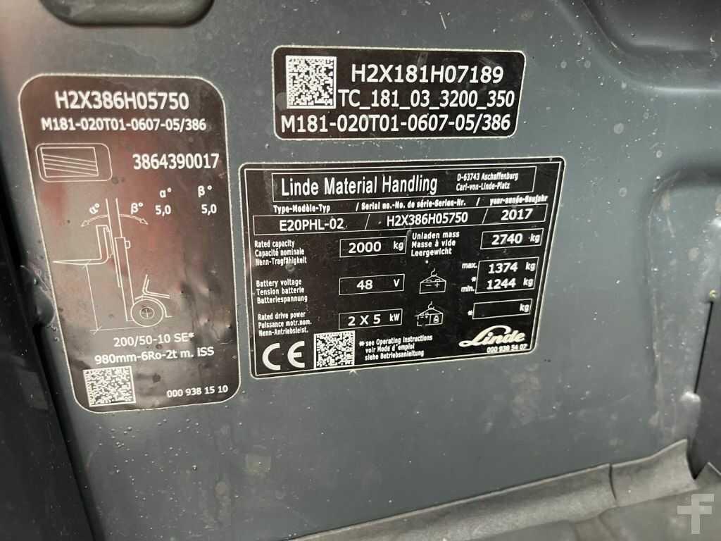 Electric forklift Linde E20PHL-02 Linde E20PHL-02- Photo 4