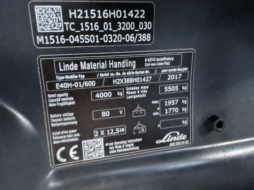 Electric forklift Linde E40H-01/600 Linde E40H-01/600- Photo 4